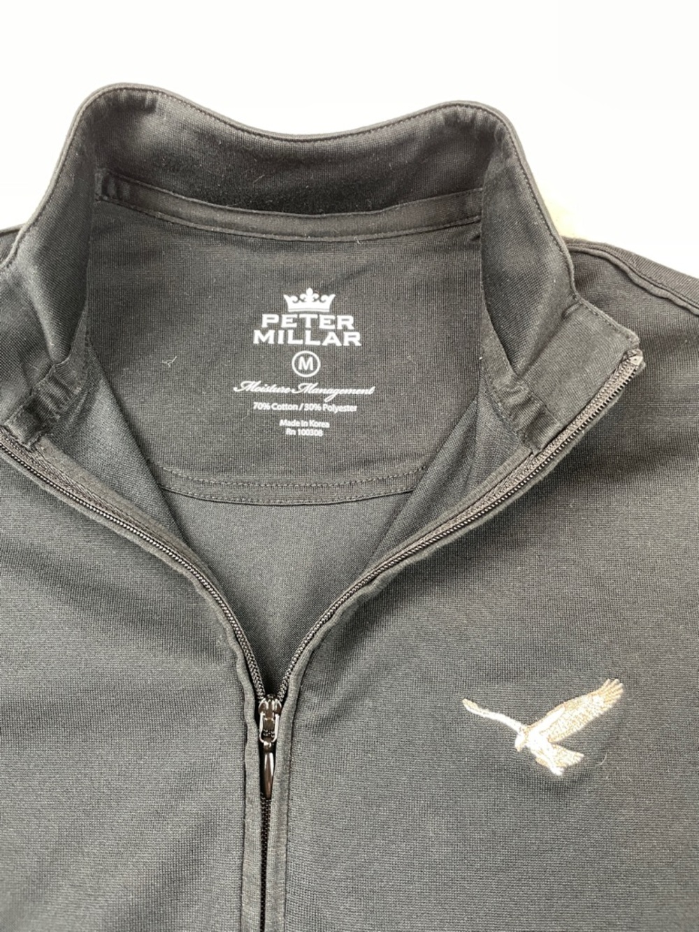 Peter Millar Crown Sport 1/4 Zip Pullover Womens M Black Golf Mesh Sleeve - Picture 2 of 6